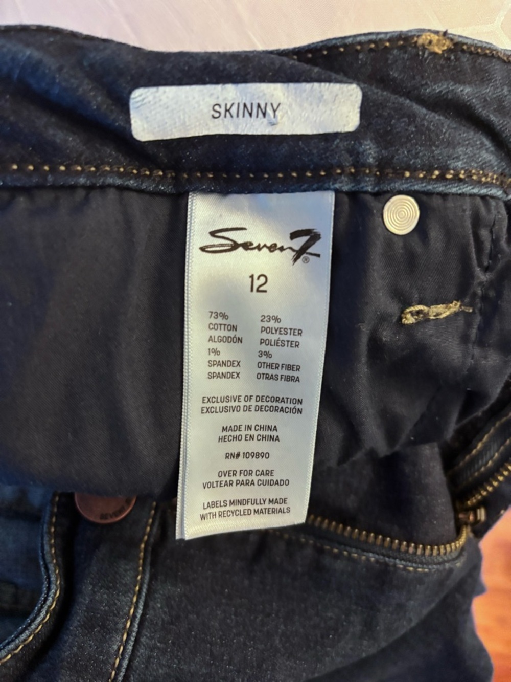 Seven7 Deep Blue Skinny Stretch Jeans - Picture 5 of 5